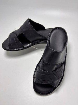 Peker Y12  Derı  Erkek Terlık Sıyah