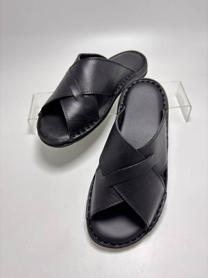 Peker Y9  Derı  Erkek Terlık Sıyah