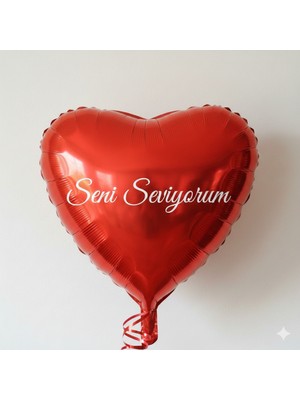 Çavuş E-Ticaret Seni Seviyorum Yazılı Kalp Kırmızı Folyo Balon Parti 18INC Romantik Dekorasyon Aşk