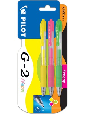 Pilot Roller Kalem Jel Mürekkepli 0.7 Mm 3 Renk Neon (Sarı-Pembe-Yeşil) BL-G2-7-3
