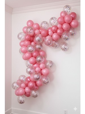 Çavuş E-Ticaret 20 Adet Pembe Balon Seti Doğum Günü Seti Parti Süsleri