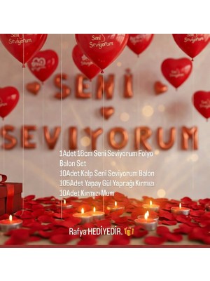 Çavuş E-Ticaret Seni Seviyorum Temalı Romantik Süsleme Seti Özel Günler( Kırmızı,kalp,aşk,yıldönümü,sevgili,romantik Yemek)