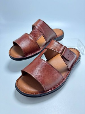 Peker Y4  Derı  Erkek Terlık Taba