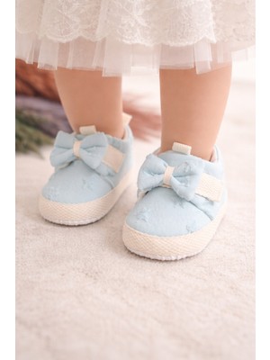 Leoncino 5204 Çiçek&yıldız Desen Fiyonk Detaylı Kız Bebek Ilk Adım Patik Ayakkabı 18-19 Numara