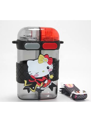Fta Ticaret Hello Kitty Figürlü Çift Bölmeli Pipetli Suluk