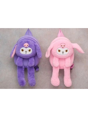 MiraLive Peluş Işıklı Oynar Kulaklı Kuromi Sırt Çantası