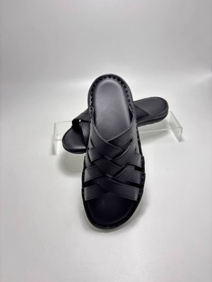 Peker Y13  Derı  Erkek Terlık Sıyah