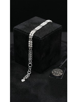 Roza Silver 925 Ayar Geleneksel Telkari El Işi Midyat Bereket Serisi Sonsuz Döngü Gümüş Bileklik