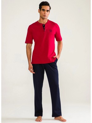 Amora Fancy Clothing D's Damat 02000 Kısa Kol 3'lü Erkek Pijama Takımı