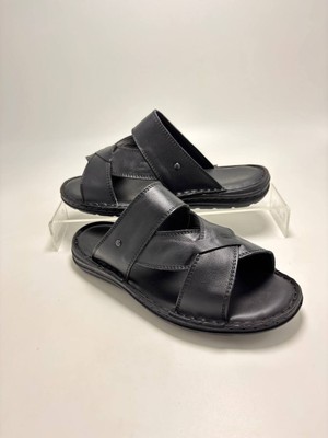 Peker Y11  Derı  Erkek Terlık Sıyah