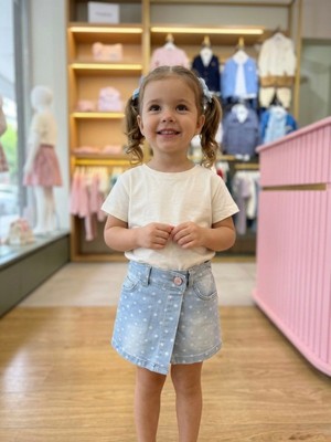 Butik Kız Çocuk Şortlu Kot Etek