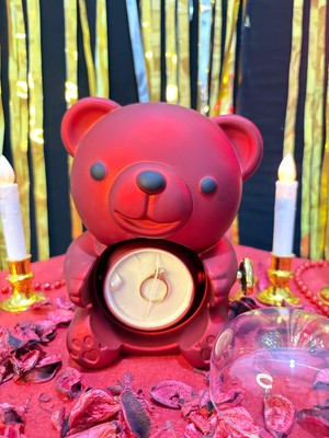 Eng Parti Dünyası Yüzük Kutusu Güllü Kırmızı Ayıcık Takı Kutusu – Döner Kapaklı Gizli Bölmeli Romantik Hediye