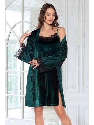 Amora Fancy Clothing Flz 32-70  Bayan Kadife Sabahlık ve Gecelik Takım