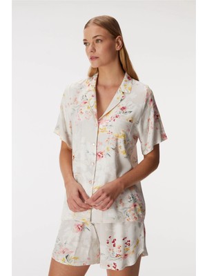 Amora Fancy Clothing Anıl 11355 Kadın Kısa Kol Gömlek ve Şort Takım