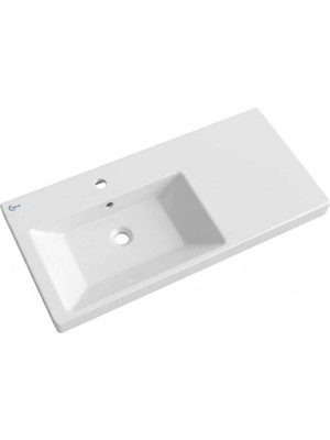 Ideal Standard - Plain Soldan Hazneli Dolap Uyumlu Lavabo Beyaz 100 cm Outlet - Z258501-