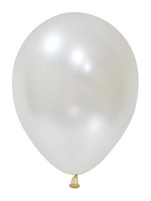 Party Express E.12" Baskı Balonu Metalik Beyaz 100'LÜ