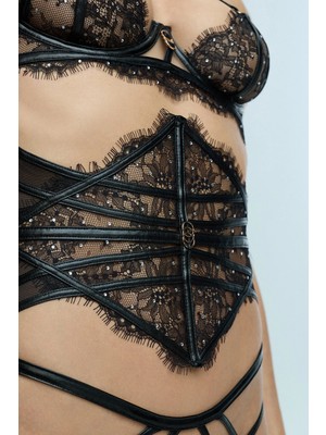 Penti Siyah Lush Corset