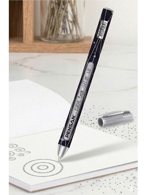 Artlantis Simli Tükenmez Kalem 1 Adet Pensan Jely Simli Pilot Kalem Ergonomik Tutuş Yumuşak Yazım Siyah Defter Renkli Kalem
