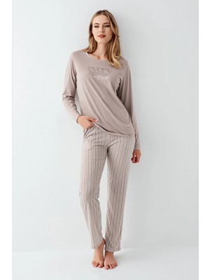 Amora Fancy Clothing Arnetta 3424-S Kadın Uzun Kol Pijama Takım