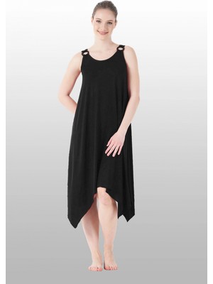 Amora Fancy Clothing Estiva 25233 Kadın Likra Viskon Askılı Midi Gecelik