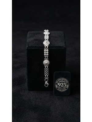 Erdobia 925 Ayar Geleneksel Telkari El Işi Midyat Bereket Serisi Kişniş Motifli Gümüş Bileklik