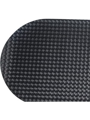 Grand Fine Art 1 Adet Deri Mini Runner-Klavye Altlığı-Masa Matı-Masa Sümeni -Çok Amaçlı Kullanım Örgü Desenli