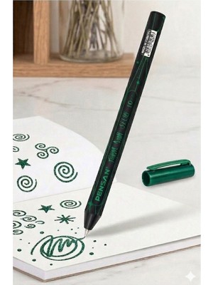 Artlantis Simli Tükenmez Kalem 1 Adet Pensan Jely Simli Pilot Kalem Ergonomik Tutuş Yumuşak Yazım Siyah Defter Renkli Kalem