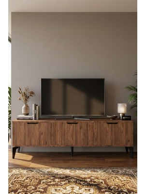 Gold Falez Tv Sehpası 160 cm Tv Ünitesi Kapaklı Modern Şık Minimal Salon Konsolu Royal 5090 Atlantik