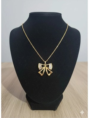 Bella Kadın Kurdele Fiyonk Model Paslanmaz Çelik Kolye