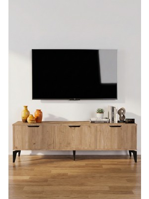 Gold Falez Tv Sehpası 160 cm Tv Ünitesi Kapaklı Modern Şık Minimal Salon Konsolu Royal 5093 Sepet