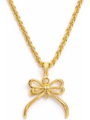 Vipfoni Gold Renk 60 cm Burgu Zincirli Fiyonk Kolye