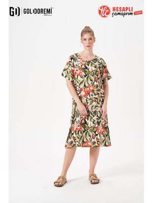 Gd Goldoremi 29158 Premium Kadın Kısa Kollu Rahat Kalıp Elbise