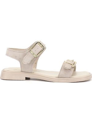 Gönderi(r) Kadın Bej Süet  Bilek Bantlı Sandalet