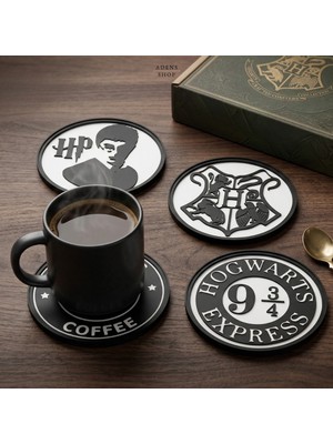 Adens Shop Fantastik Büyücü Okulu 4'lü Bardak Altlığı Takımı