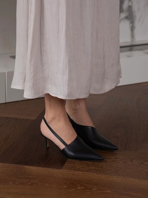 Ece'nin Butiği Vusel Siyah Hakiki Deri Kadın Topuklu Ayakkabı