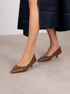 Ece'nin Butiği Aroya Taba Hakiki Deri Kadın Stiletto