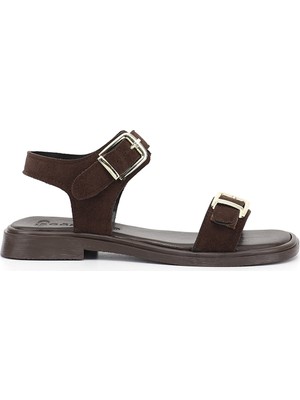 Gönderi(r) Kadın Kahve Süet  Bilek Bantlı Sandalet