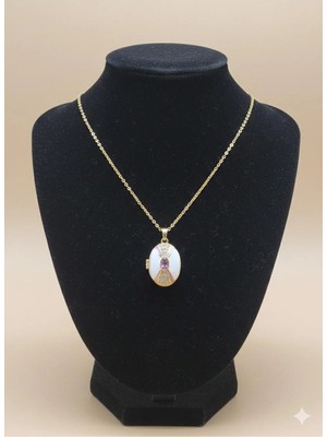 Bella Kadın Açılabilir Madalyon Altın Kaplama Kolye Uclu Palanmaz Çelik Zincirli Kolye