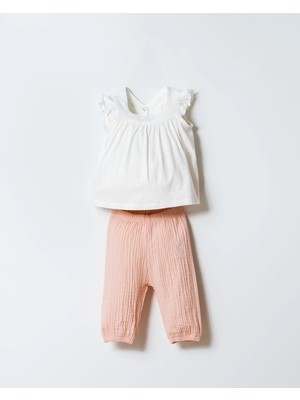 U.S. Polo Assn. U.s Polo Assn. Kız Bebek T-Shırt Takım - Beyaz-Pudra