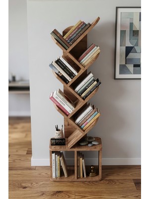 Gold Falez Kitaplık Modern Dekoratif Kitap Rafı Çok Katlı Kitap Standı Salon Ofis Organizer Yaprak 7061 Atlantk