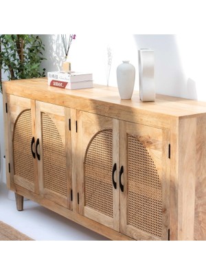 Şafak Mobilya Evora Hazeran Detaylı Masif Ahşap Rustik Konsol