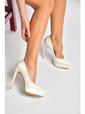 Fox Shoes Y246221609 Sedef Ince Topuklu Kadın Ayakkabı