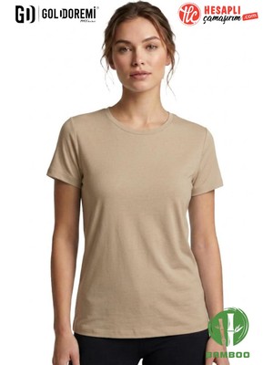 Jiber Kadın Premium Ekstra Esnek Bambu Terletmeyen Hafif Kumaş T-Shirt