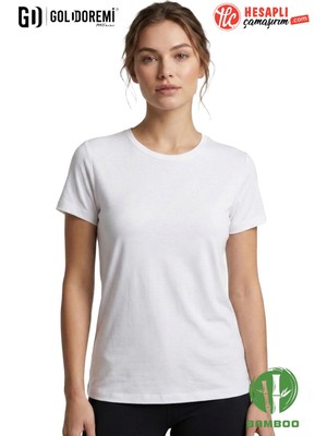 Jiber Kadın Premium Ekstra Esnek Bambu Terletmeyen Hafif Kumaş T-Shirt