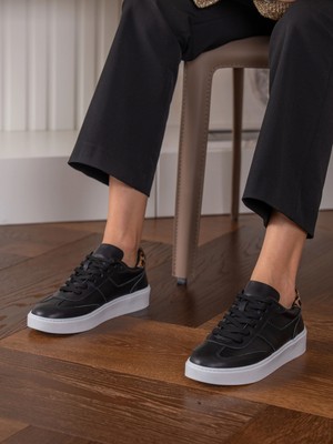 Ece'nin Butiği Kelsey Siyah Hakiki Deri Kadın Spor Ayakkabi