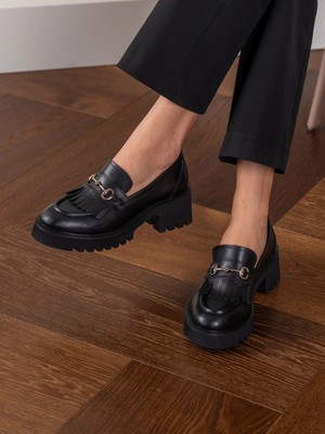 Ece'nin Butiği Sonnya Siyah Hakiki Deri Kadın Makosen