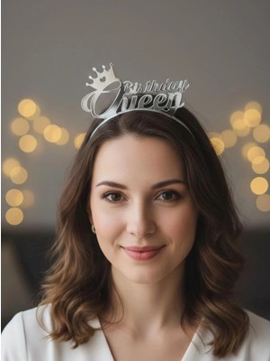 Parti Adresi Birthday Queen Gümüş Mika Taç – Doğum Günü Parti Tacı