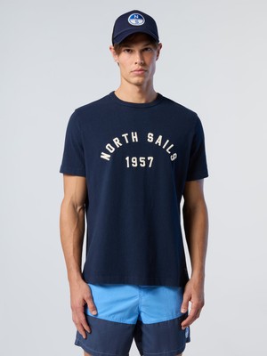 North Sails Comfort Fit Nakış Işlemeli Bisiklet Yaka Organik Pamuk Tişört