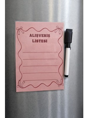 Tint and Treats Buzdolabı Alışveriş Listesi A5 – Laminasyonlu Yaz Sil – Magnetli – Yaz Sil Kalem Hediyeli