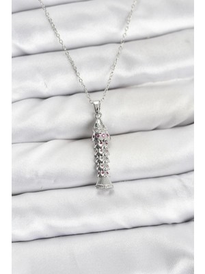 Sylar 316L Çelik Zincir Gümüş Renk Balık Model Zirkon Taşlı Kadın Kolye